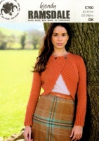 Knitting Patterns - Wendy 5790 - Ramsdale DK - Bolero Jacket